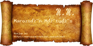 Marozsán Mátyás névjegykártya