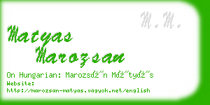 matyas marozsan business card